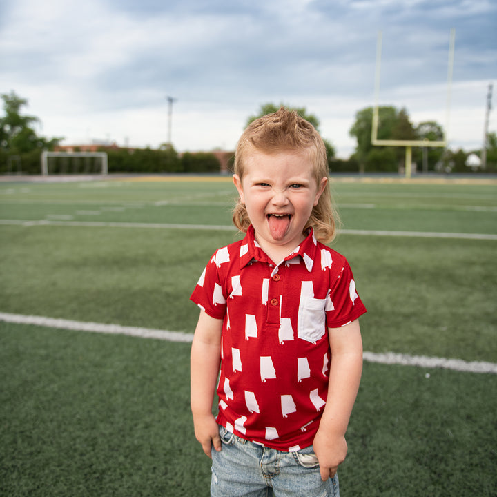 Alabama Crimson & White POLO SHIRT - Gigi and Max