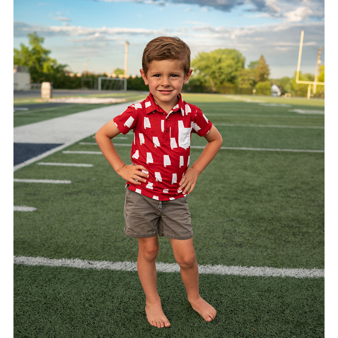 Alabama Crimson & White POLO SHIRT - Gigi and Max