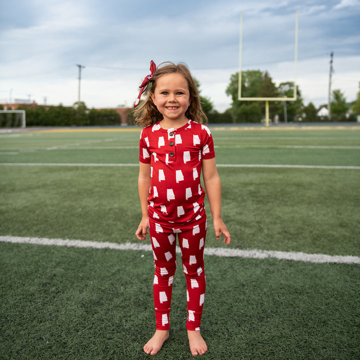 Alabama Crimson & White CLIP BOW - Gigi and Max