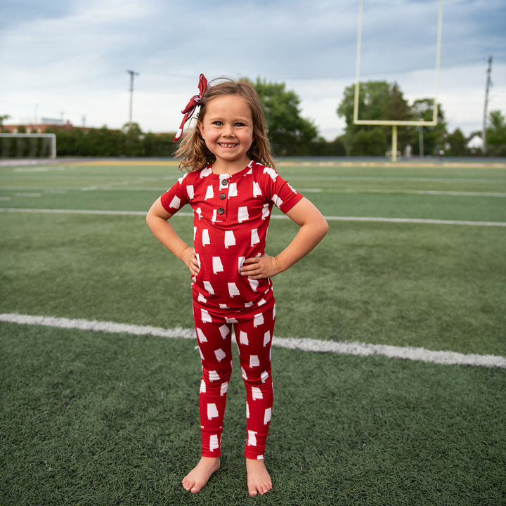 Alabama Crimson & White CLIP BOW - Gigi and Max