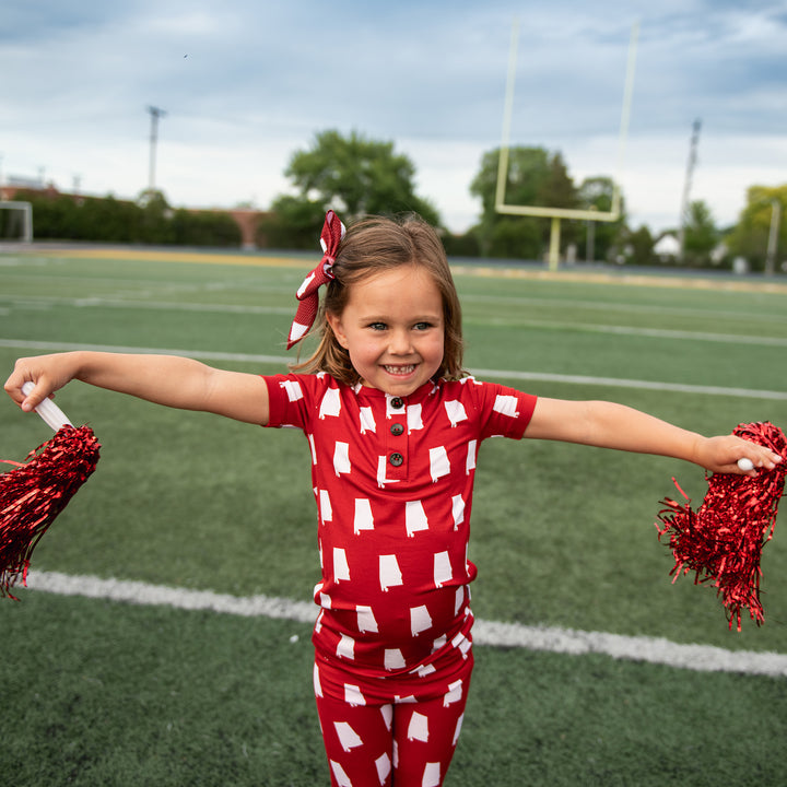 Alabama Crimson & White CLIP BOW - Gigi and Max