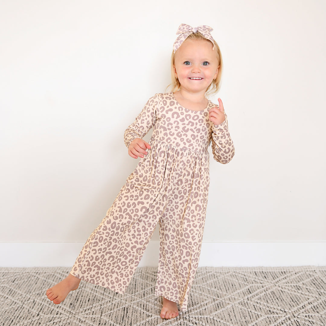 Amari Leopard WIDE LEG ROMPER - Gigi and Max