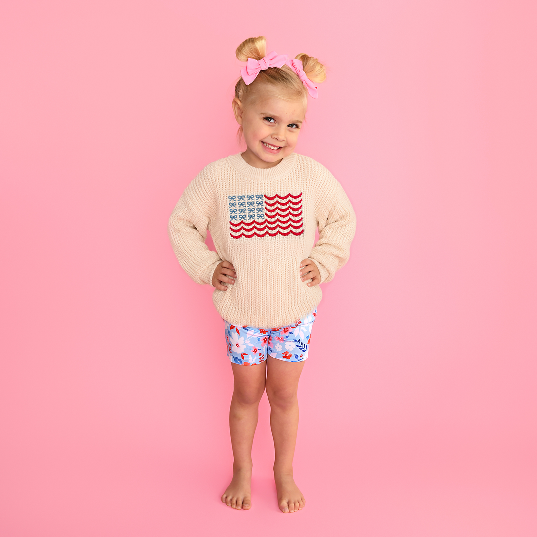 USA Embroidered Oatmeal SWEATER