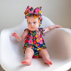 Birdie SMOCKED BUBBLE ROMPER - Gigi and Max