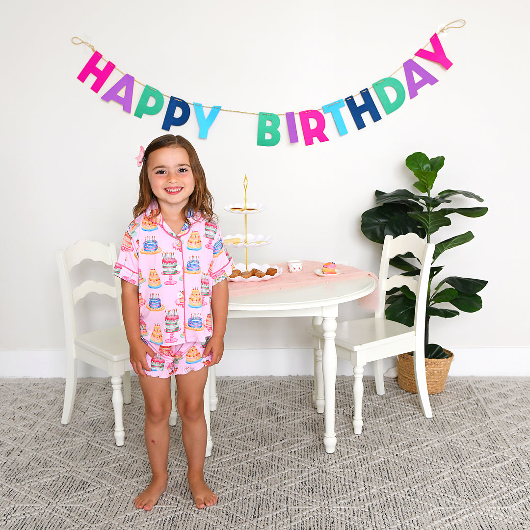 Birthday RUFFLE LOUNGE SHORT SET - Gigi and Max