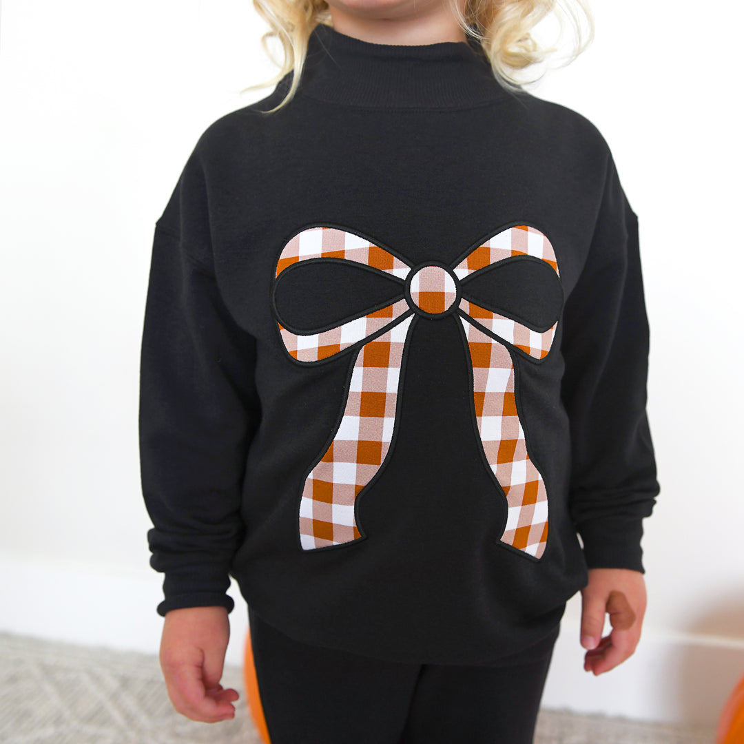 Black MOCK NECK FLARE SWEATSUIT - Gigi and Max