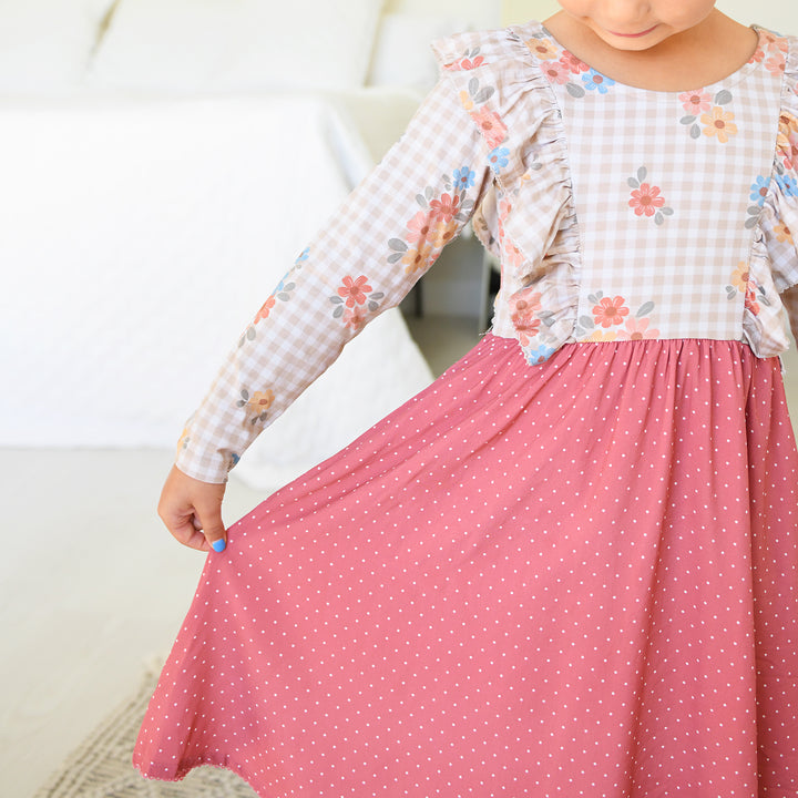 Callie RUFFLE LONG SLEEVE DRESS - Gigi and Max
