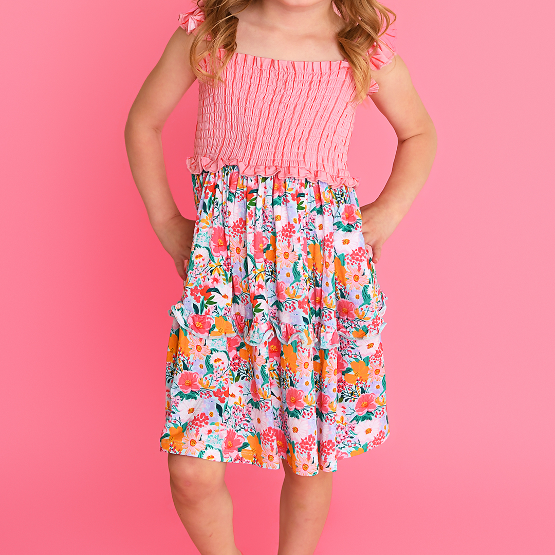 Cecelia Floral SMOCKED DRESS - Gigi and Max
