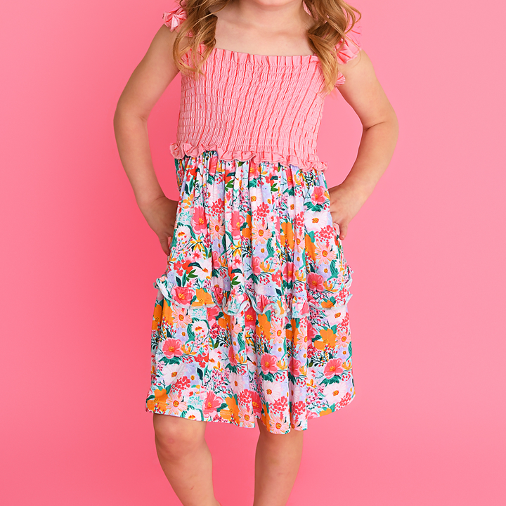 Cecelia Floral SMOCKED DRESS - Gigi and Max