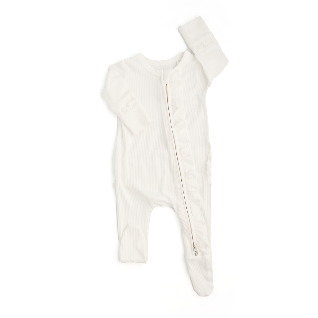 Charlie Ribbed RUFFLE ZIP Newborn - Gigi and Max