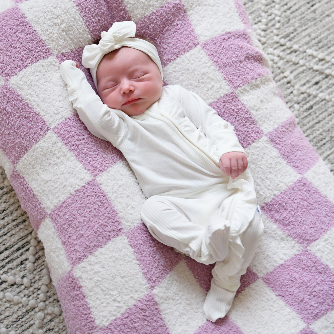 Charlie Ribbed RUFFLE ZIP Newborn - Gigi and Max