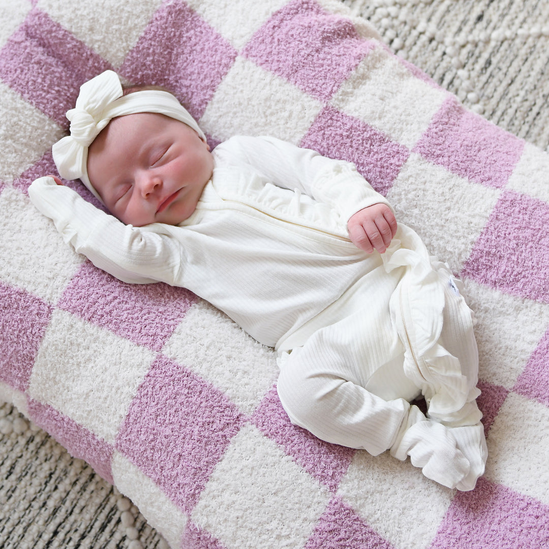Charlie Ribbed RUFFLE ZIP Newborn - Gigi and Max