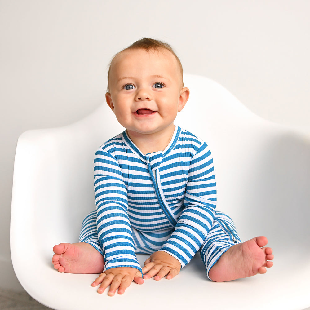 Cooper Blue Ribbed ZIP - Gigi and Max