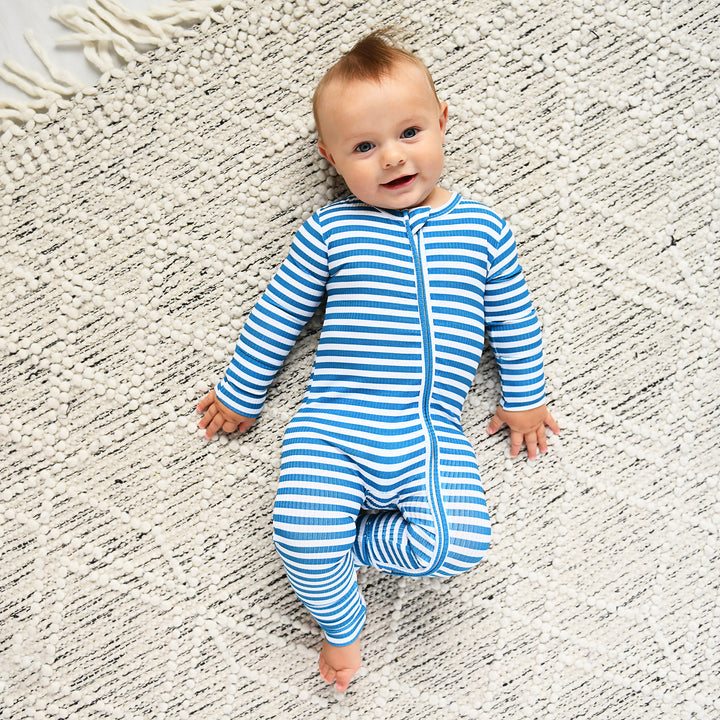Cooper Blue Ribbed ZIP - Gigi and Max