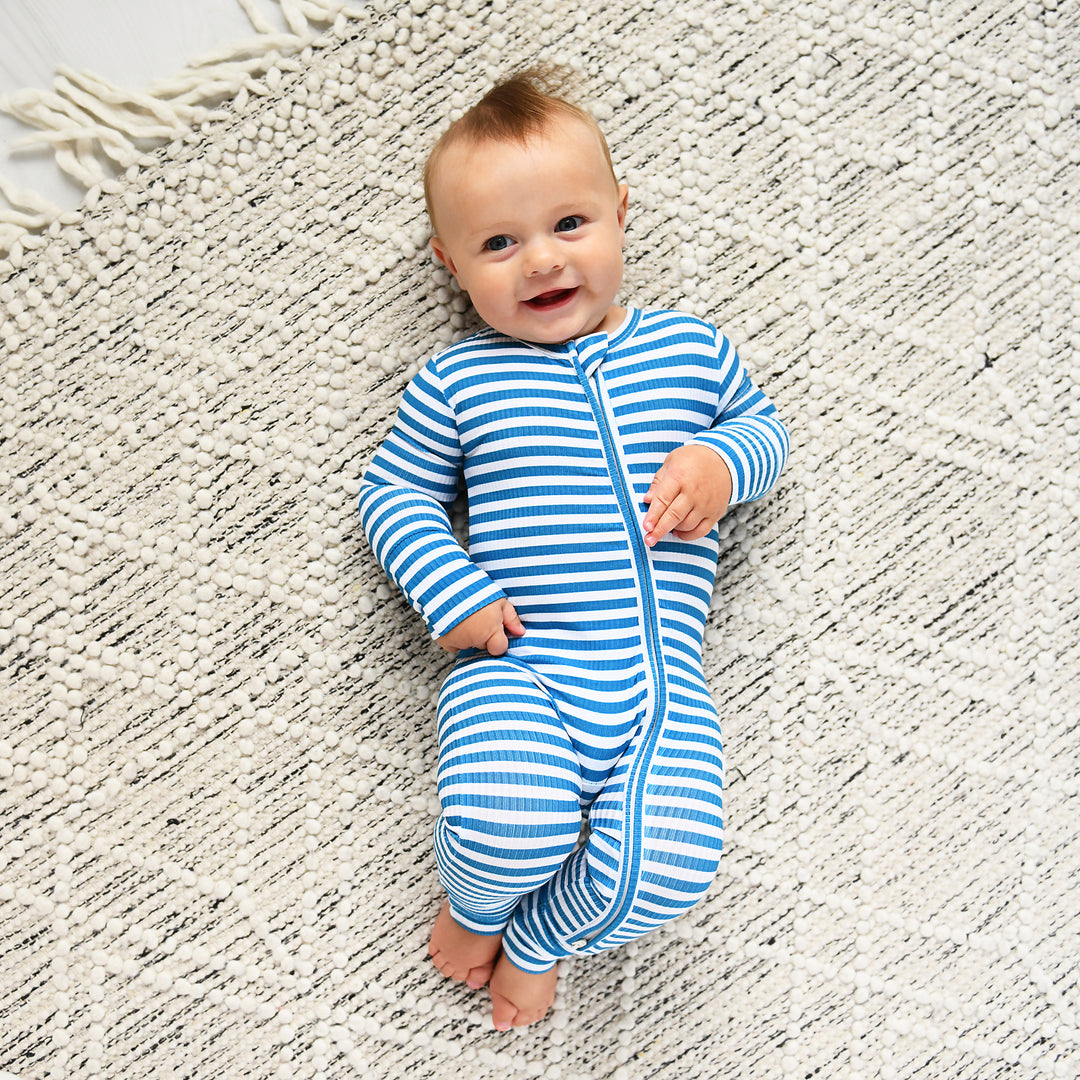 Cooper Blue Ribbed ZIP - Gigi and Max