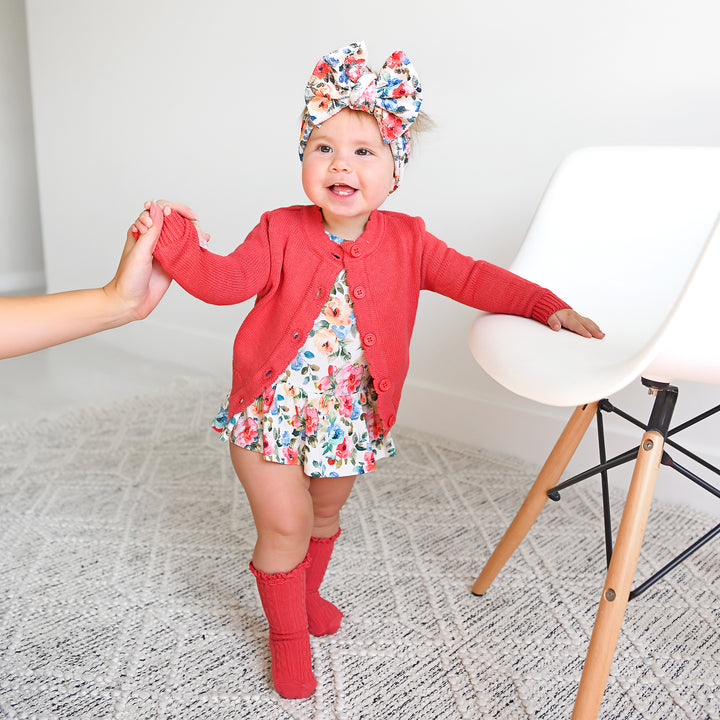 Cranberry LACE SOCKS - Gigi and Max