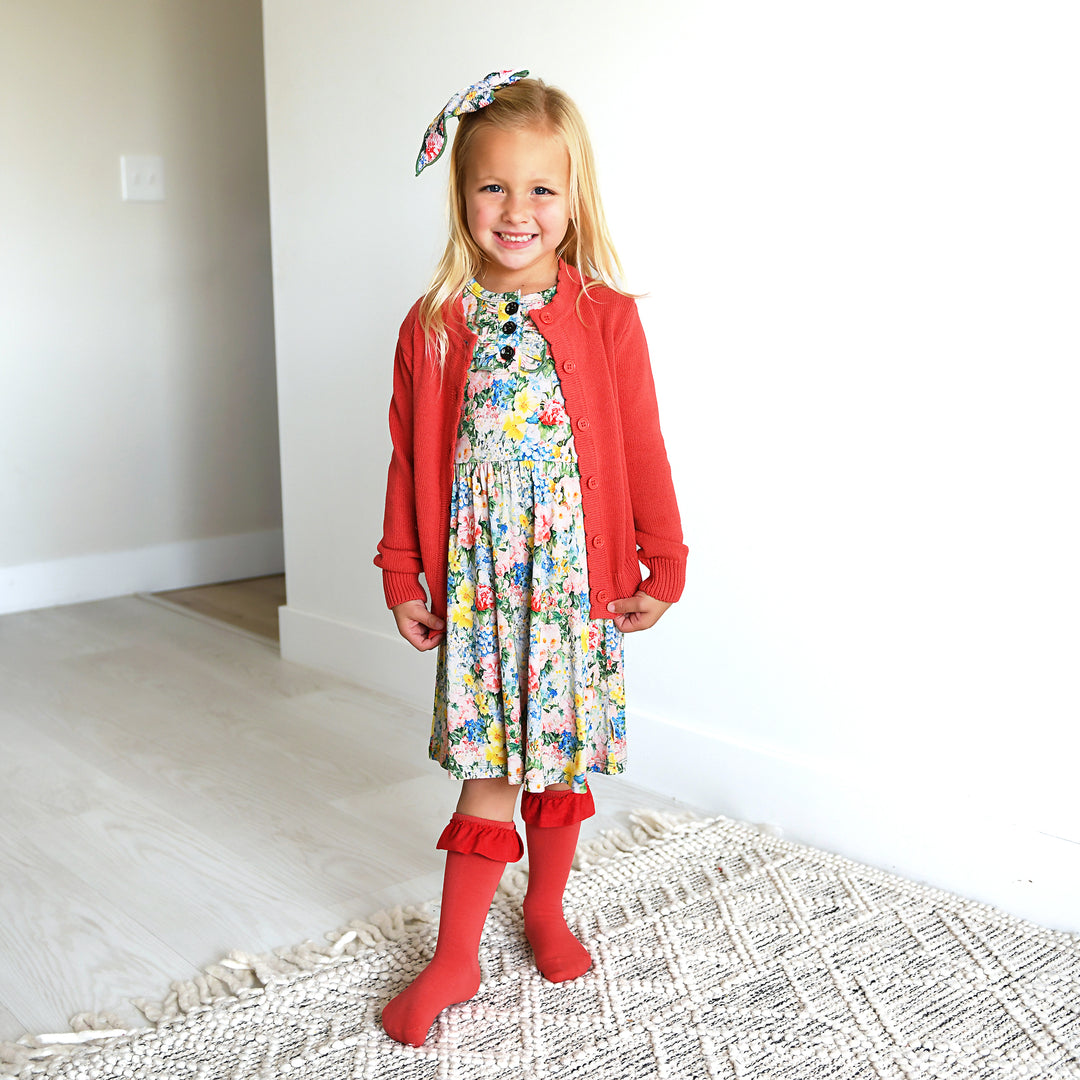 Cranberry RUFFLE SOCKS - Gigi and Max