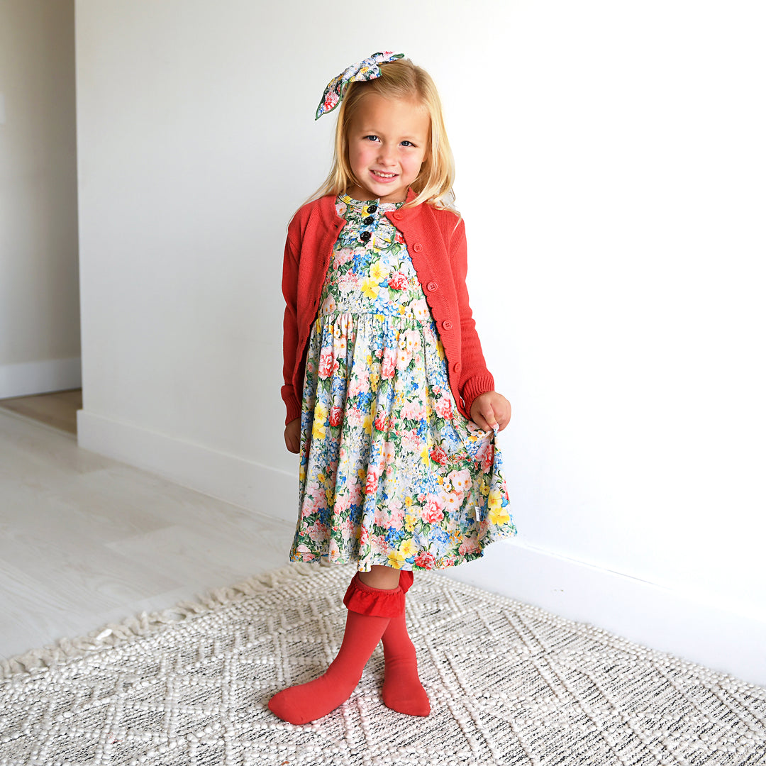 Cranberry RUFFLE SOCKS - Gigi and Max