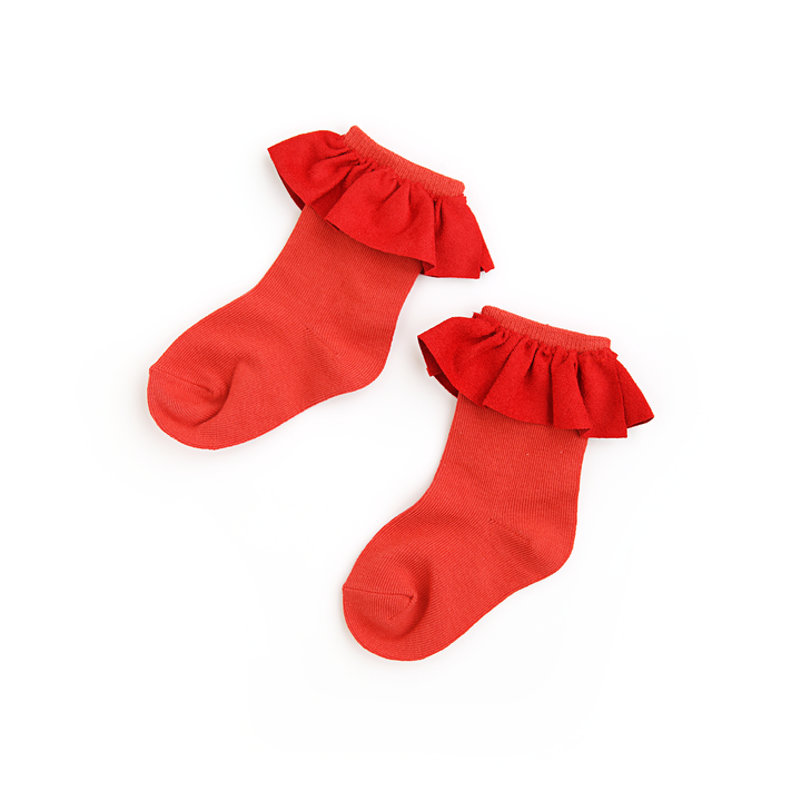 Cranberry RUFFLE SOCKS - Gigi and Max