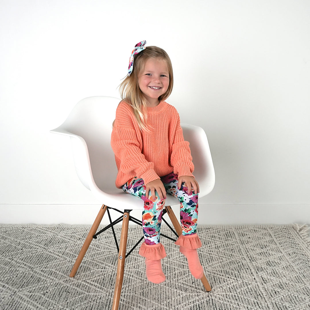 Peach RUFFLE SOCKS - Gigi and Max