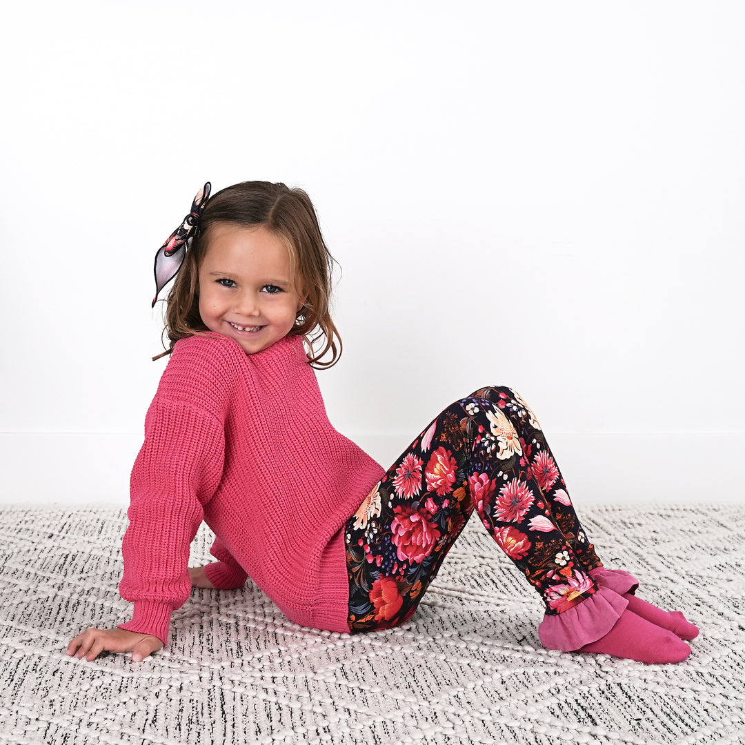 Raspberry RUFFLE SOCKS - Gigi and Max