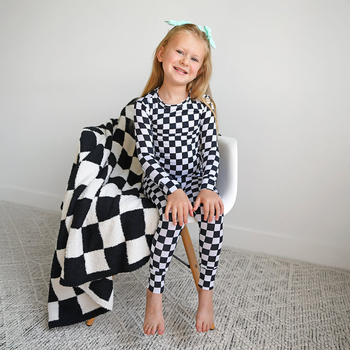 Axel Black Checks PLUSH BLANKET - Gigi and Max