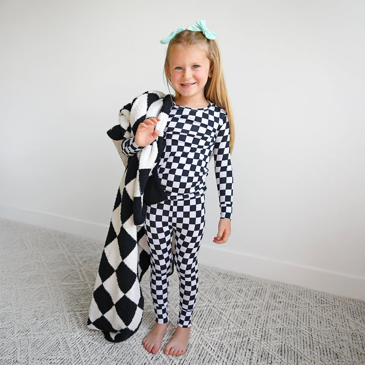 Axel Black Checks PLUSH BLANKET - Gigi and Max