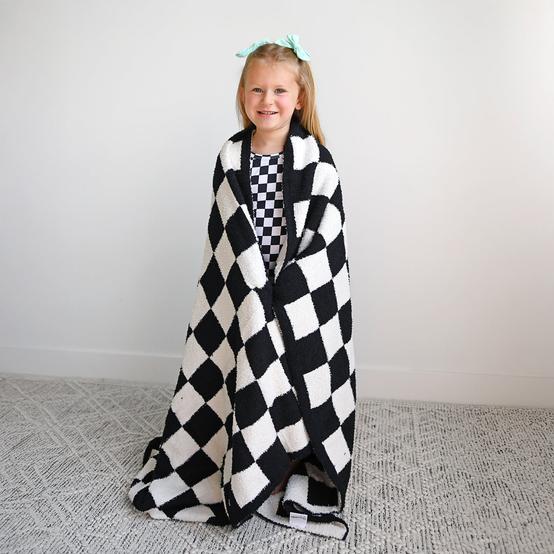Axel Black Checks PLUSH BLANKET - Gigi and Max