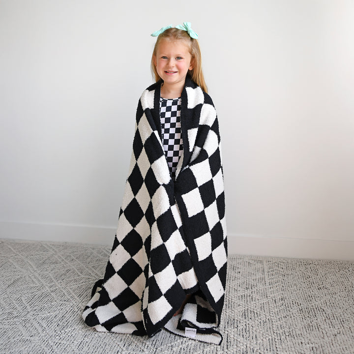 Axel Black Checks PLUSH BLANKET - Gigi and Max