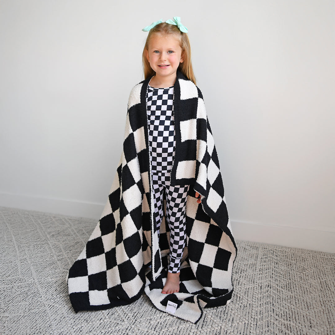 Axel Black Checks PLUSH BLANKET - Gigi and Max