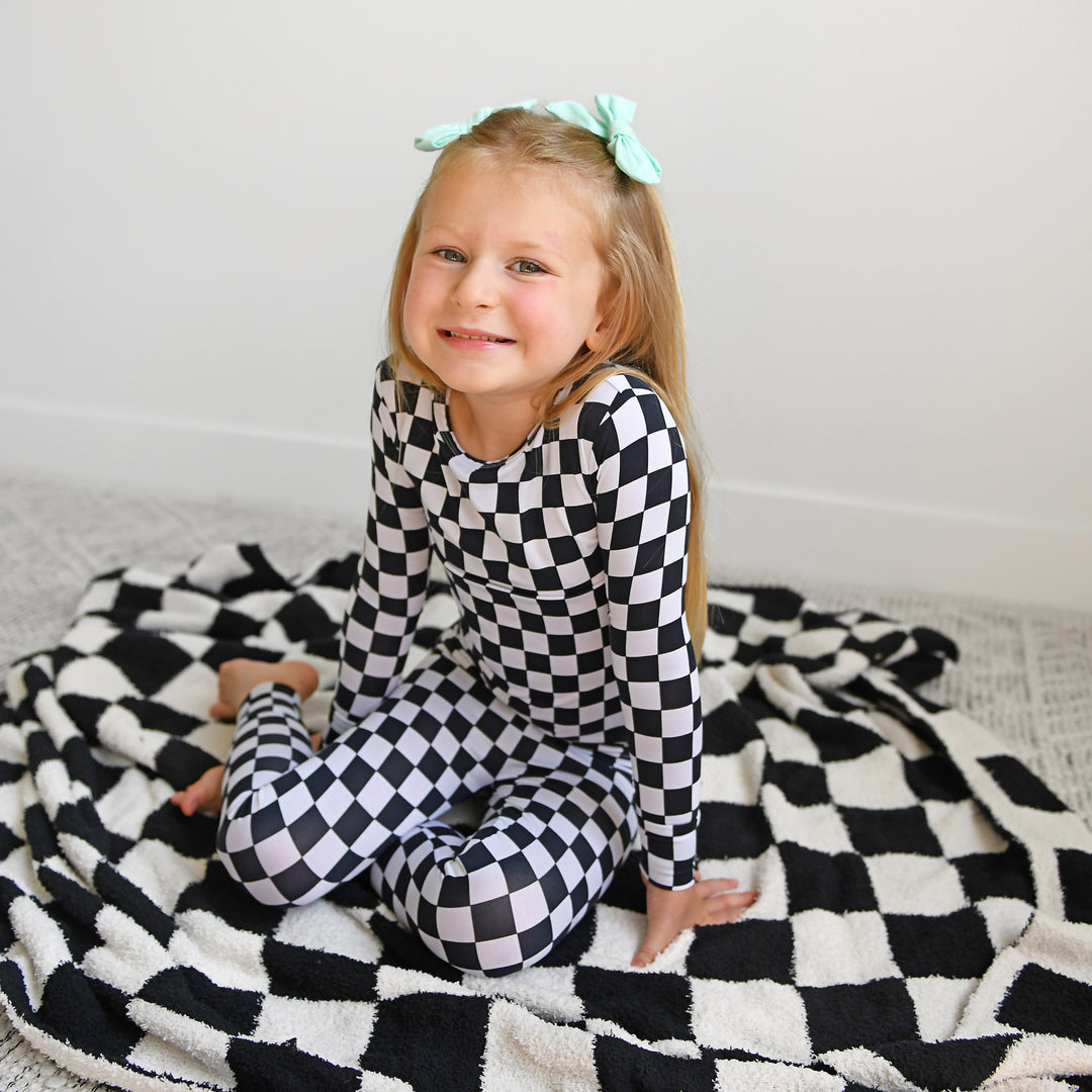 Axel Black Checks PLUSH BLANKET - Gigi and Max