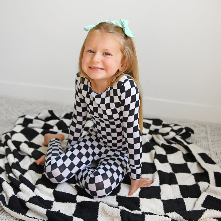 Axel Black Checks PLUSH BLANKET - Gigi and Max