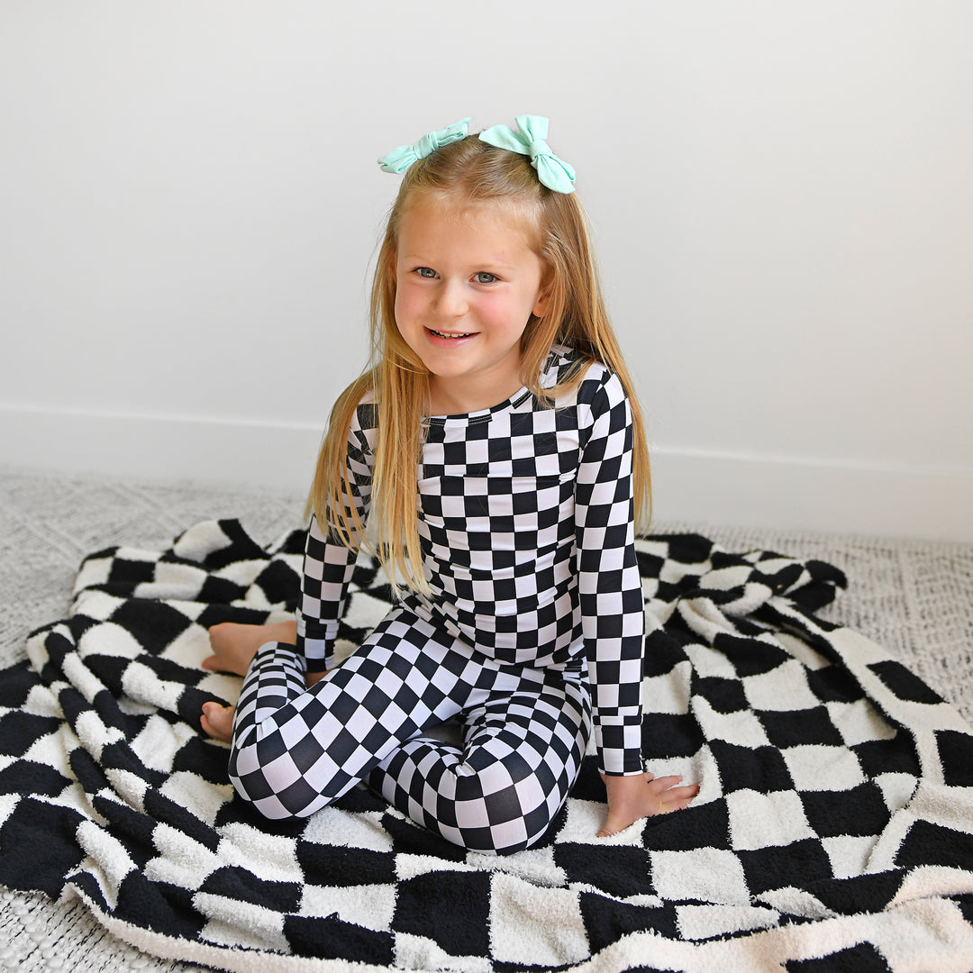 Axel Black Checks PLUSH BLANKET - Gigi and Max