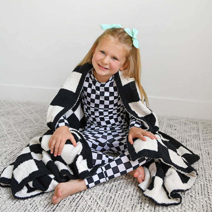 Axel Black Checks PLUSH BLANKET - Gigi and Max