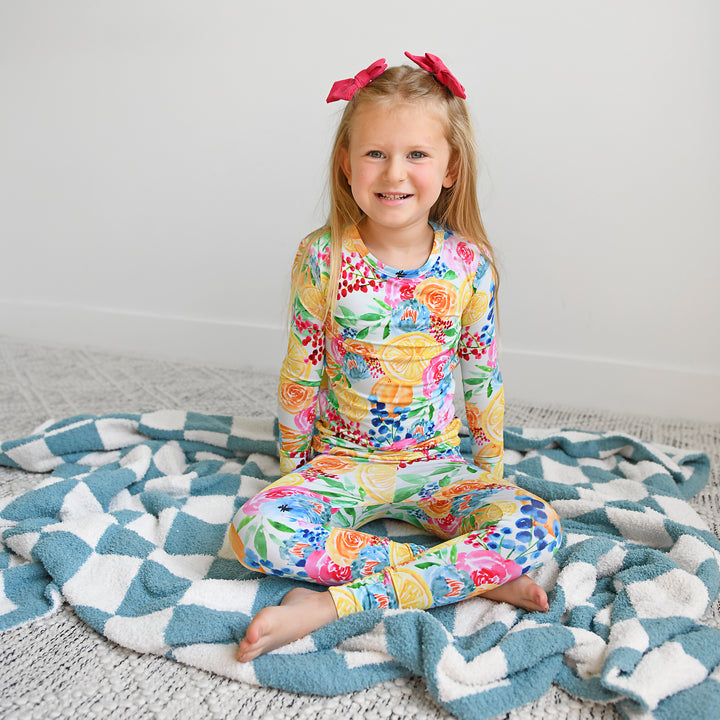 Drake Blue Checks PLUSH BLANKET - Gigi and Max