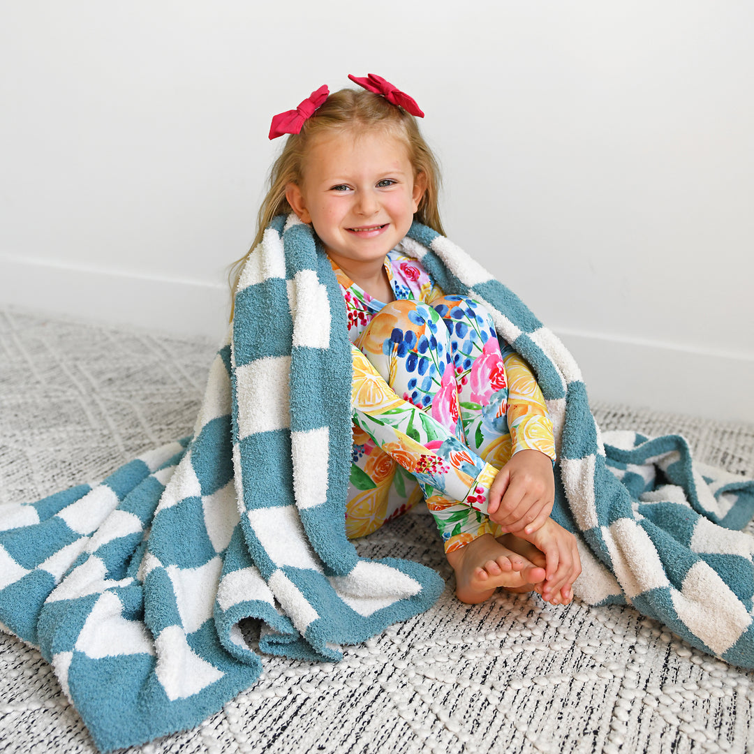 Drake Blue Checks PLUSH BLANKET - Gigi and Max