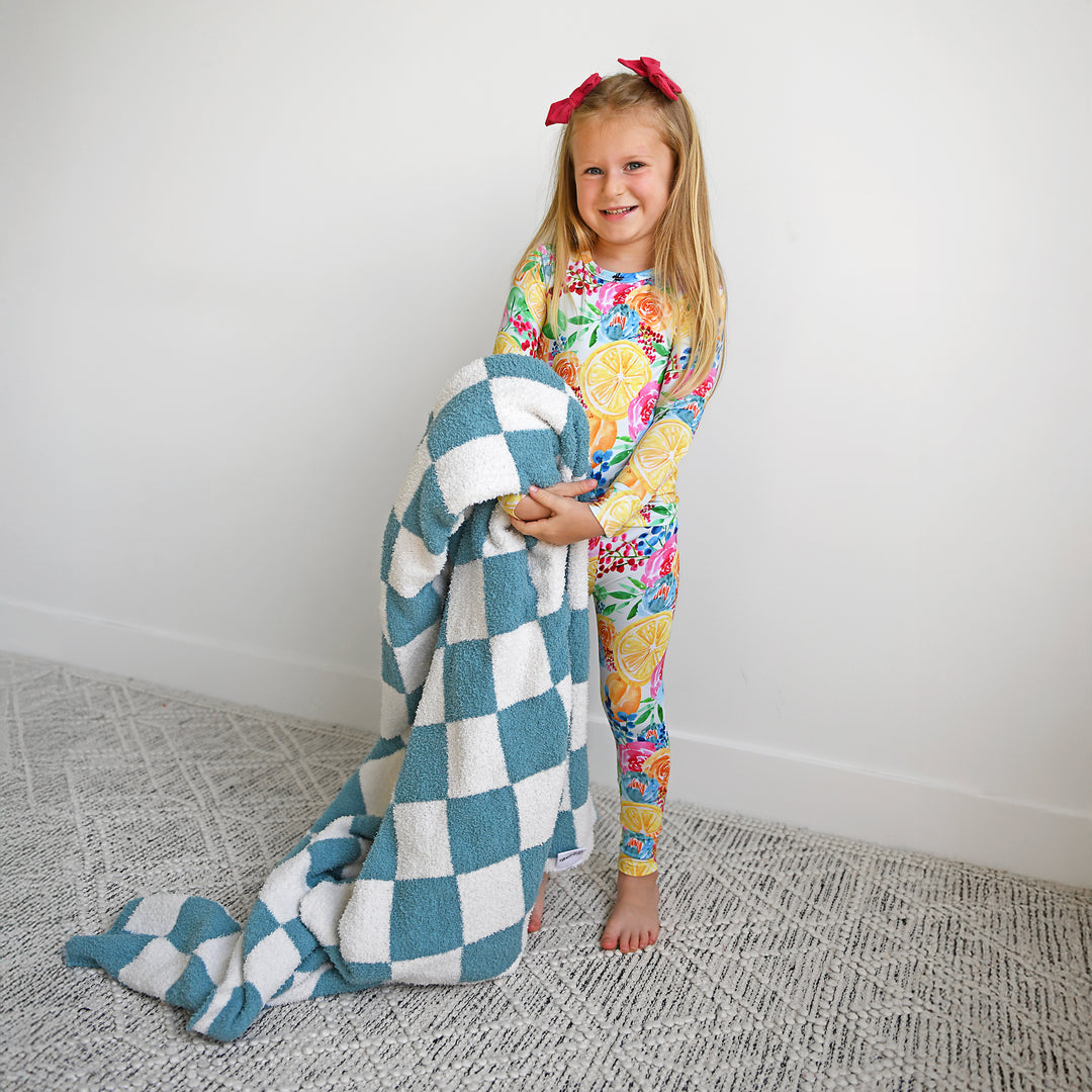 Drake Blue Checks PLUSH BLANKET - Gigi and Max