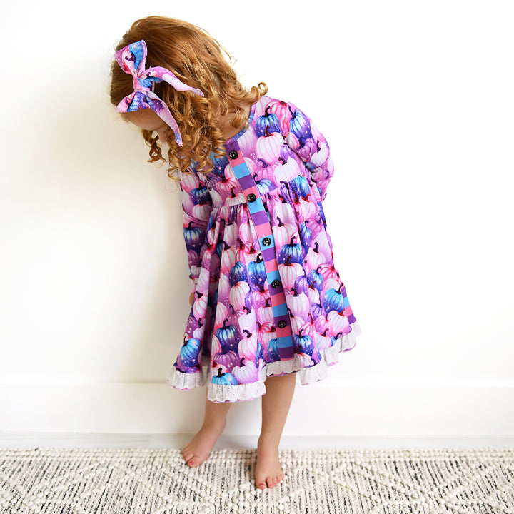 Carrie Pumpkins & Sabrina Stripe BUTTON DRESS - Gigi and Max