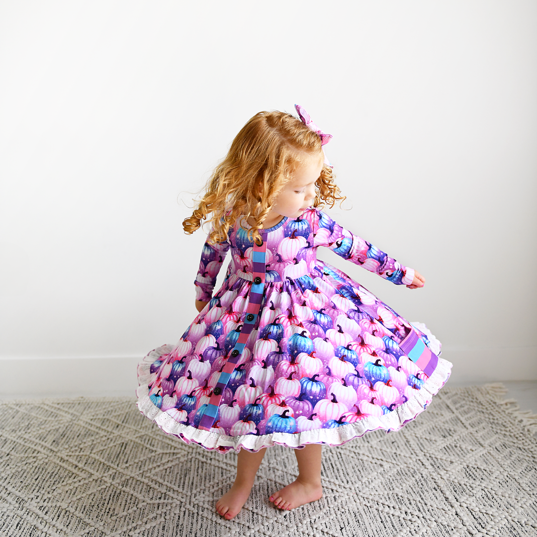 Carrie Pumpkins & Sabrina Stripe BUTTON DRESS - Gigi and Max