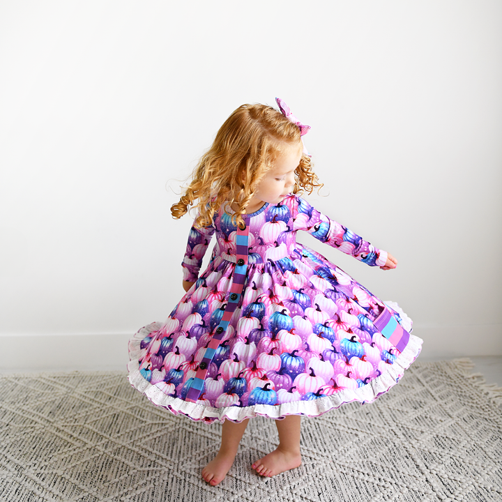 Carrie Pumpkins & Sabrina Stripe BUTTON DRESS - Gigi and Max