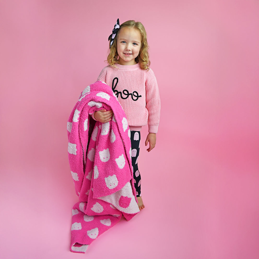 Draven Pink Ghost PLUSH BLANKET - Gigi and Max