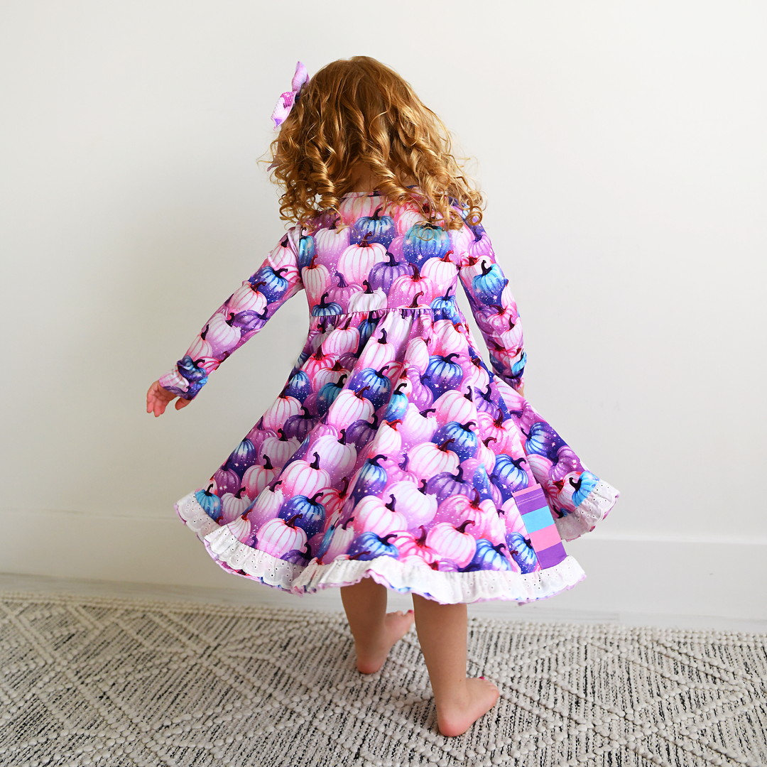 Carrie Pumpkins & Sabrina Stripe BUTTON DRESS - Gigi and Max