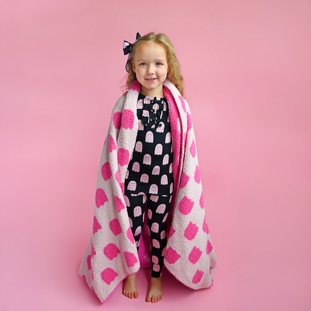 Draven Pink Ghost PLUSH BLANKET - Gigi and Max