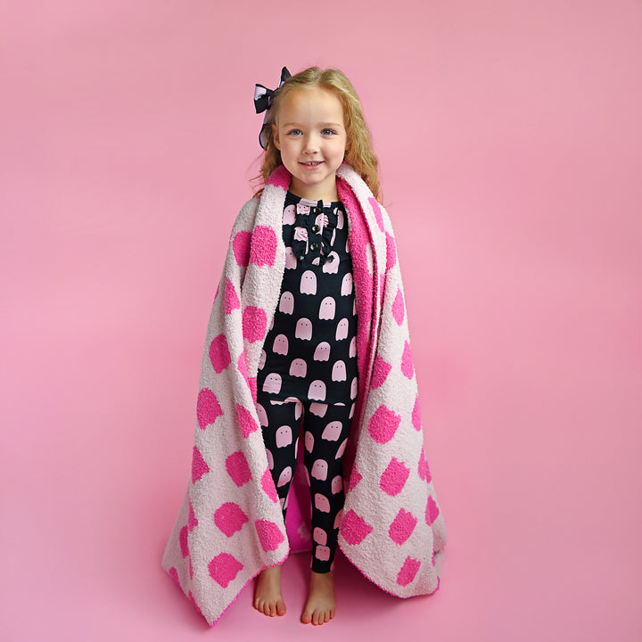 Draven Pink Ghost PLUSH BLANKET - Gigi and Max