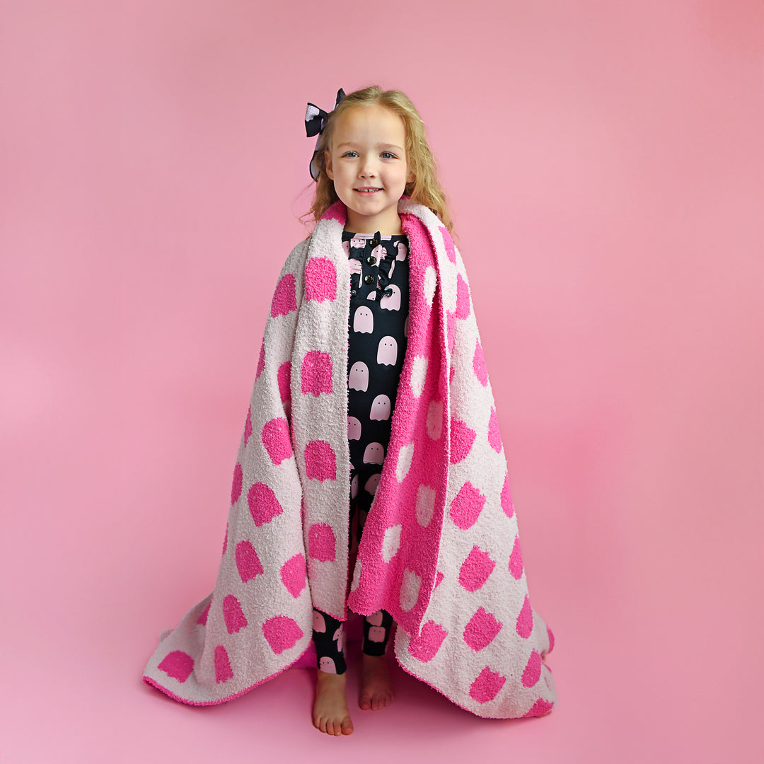 Draven Pink Ghost PLUSH BLANKET - Gigi and Max