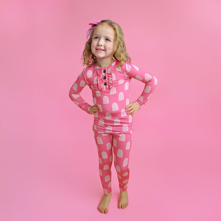 Draven Pink Ghost RUFFLE TWO PIECE - Gigi and Max