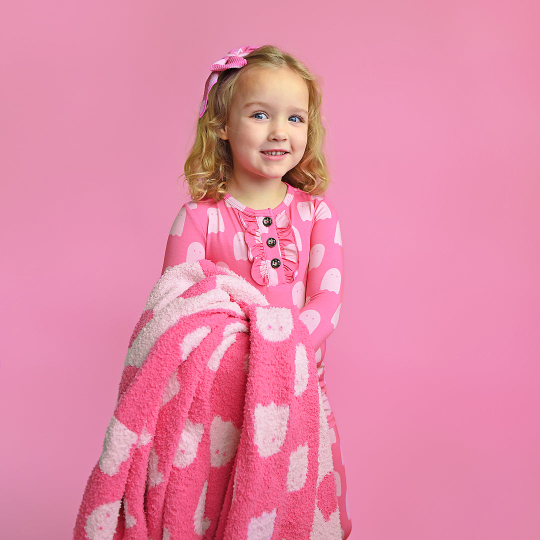 Draven Pink Ghost PLUSH BLANKET - Gigi and Max