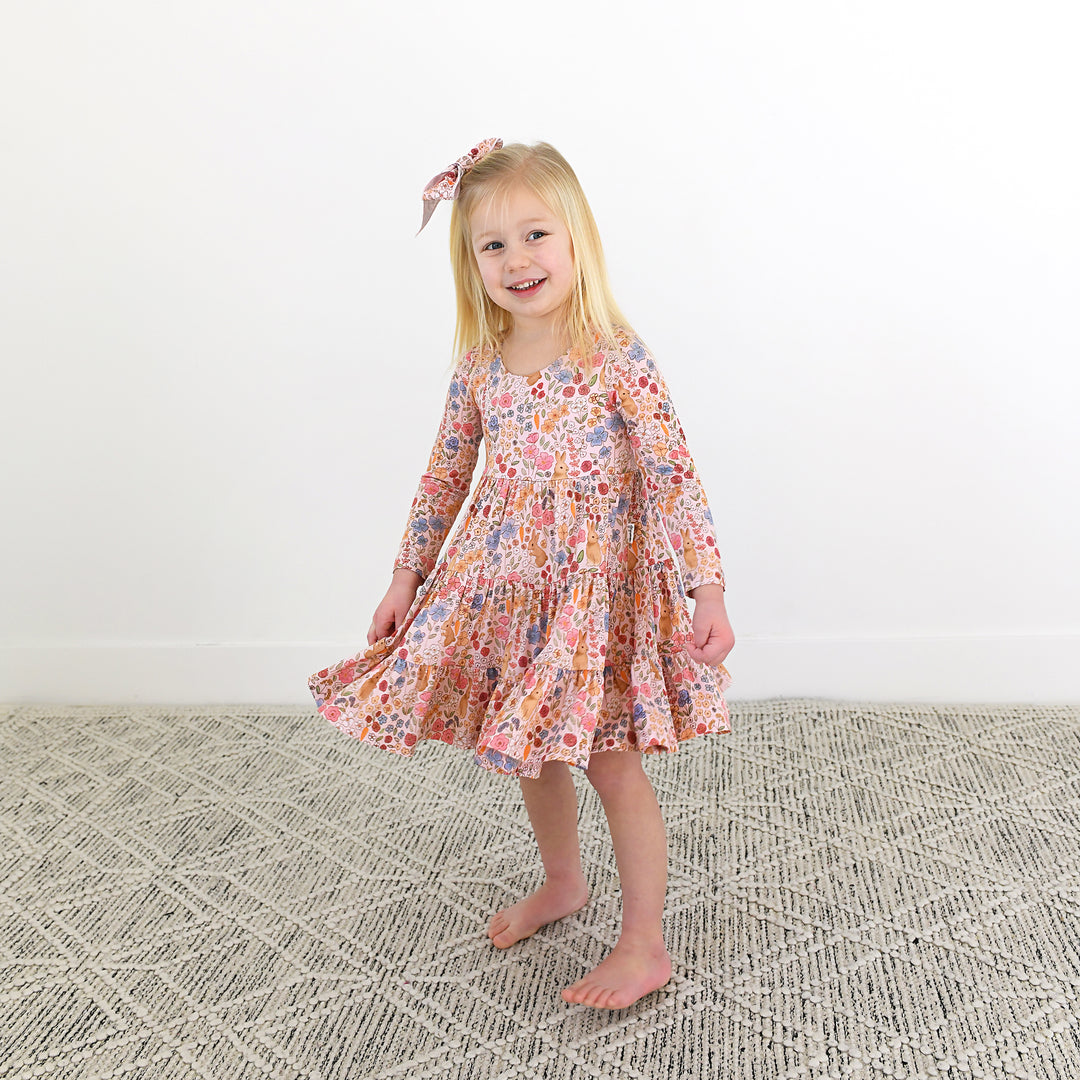 Meadow Floral Bunny SWING DRESS - Gigi and Max