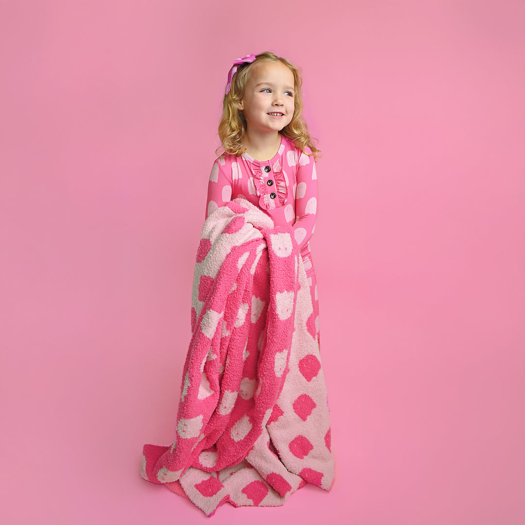 Draven Pink Ghost PLUSH BLANKET - Gigi and Max