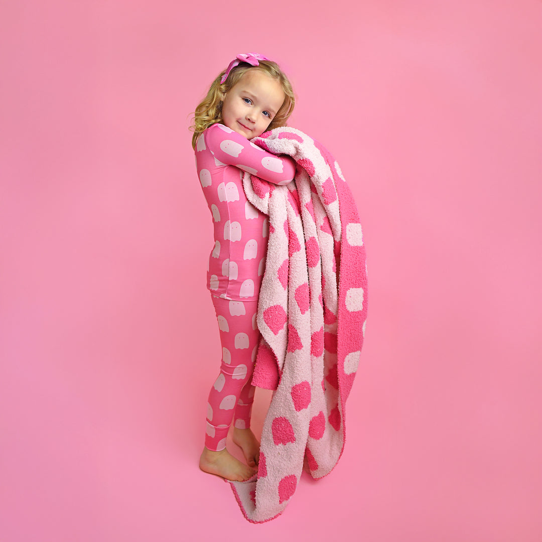 Draven Pink Ghost PLUSH BLANKET - Gigi and Max
